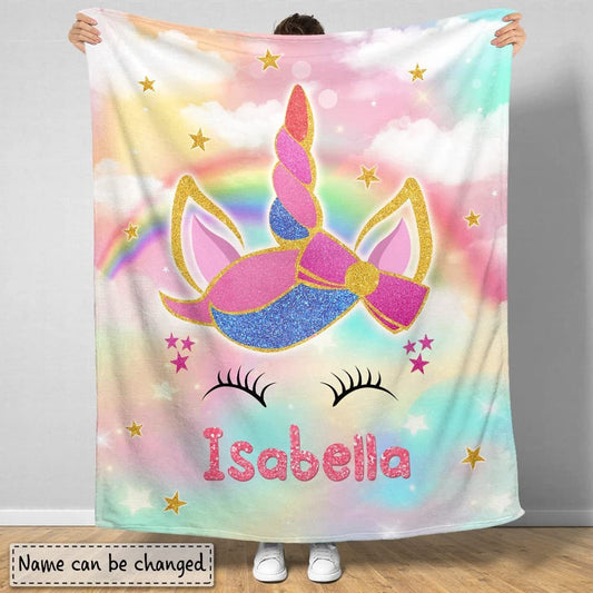 Personalized Baby Blanket Unicorn Custom Baby Name for Baby Girl