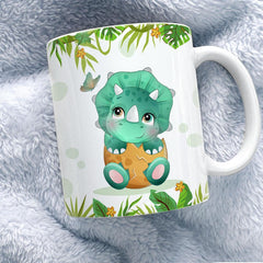 Personalized Baby Dinosaur Mug Customize Name Chocolate Mug