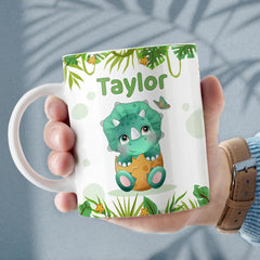 Personalized Baby Dinosaur Mug Customize Name Chocolate Mug