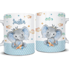 Personalized Baby Elephant Mug Customize Name Chocolate Mug