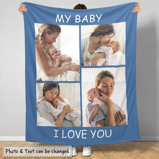 Personalized Baby Photo Blanket Baby And Mom for Kid