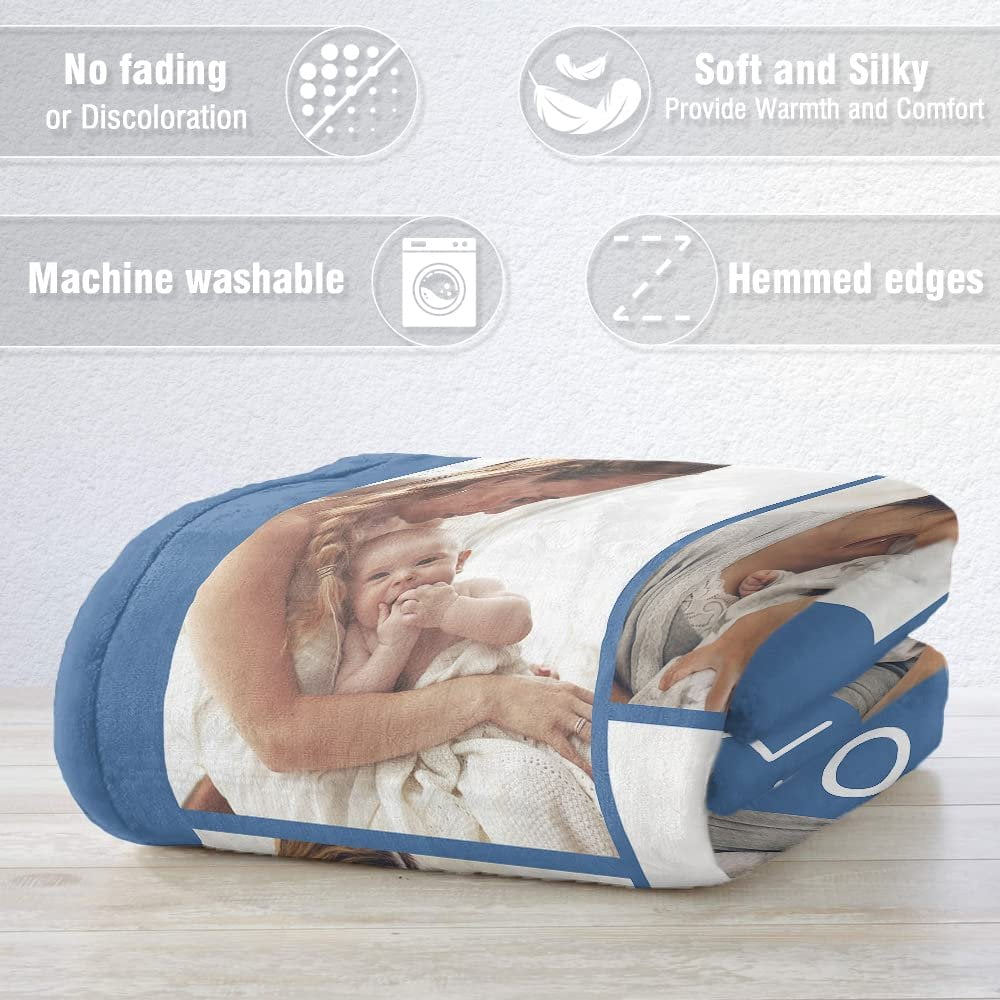 Personalized Baby Photo Blanket Baby And Mom for Kid