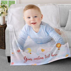 Personalized Baby Photo Blanket for Baby Boy