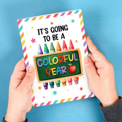 Personalized Back To School Greeting Card Colorful Year