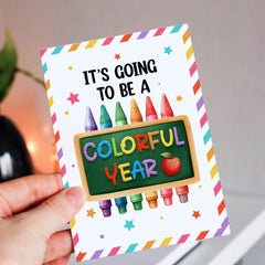 Personalized Back To School Greeting Card Colorful Year