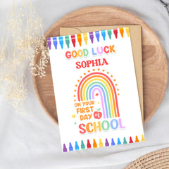 Personalized Back To School Greeting Card Good Luck