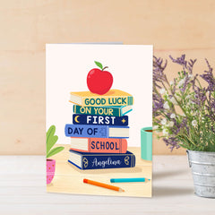 Personalized Back to school Greeting Card First day of school