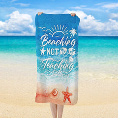 Personalized Beach Towel Beaching Not Teaching Ocean And Starfish