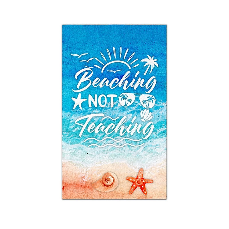 Personalized Beach Towel Beaching Not Teaching Ocean And Starfish