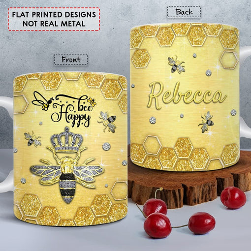 Personalized Bee Happy Mug Jewelry Drawing