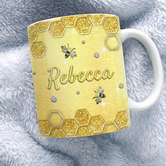 Personalized Bee Happy Mug Jewelry Drawing