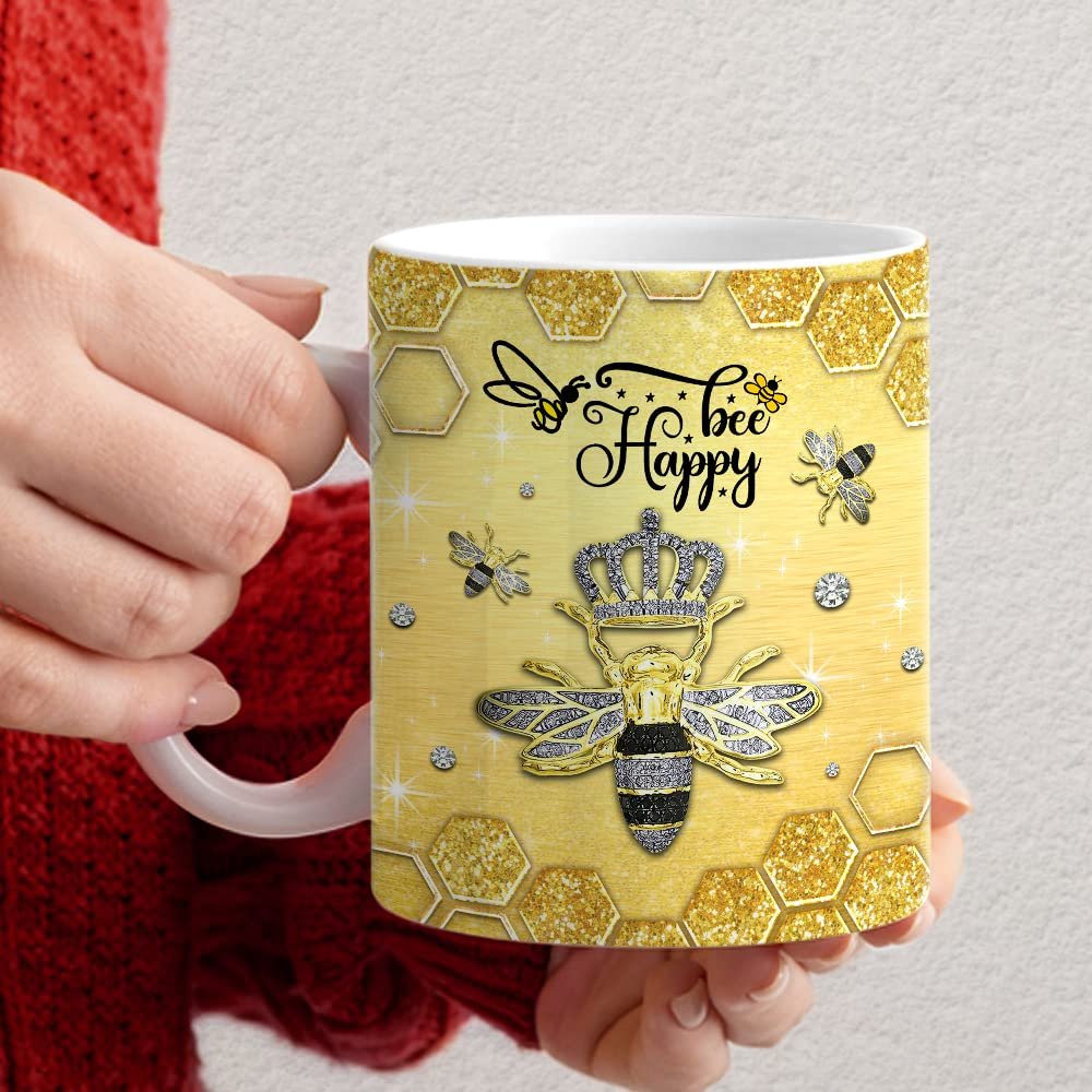 Personalized Bee Happy Mug Jewelry Drawing