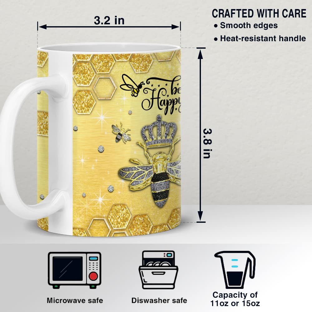 Personalized Bee Happy Mug Jewelry Drawing