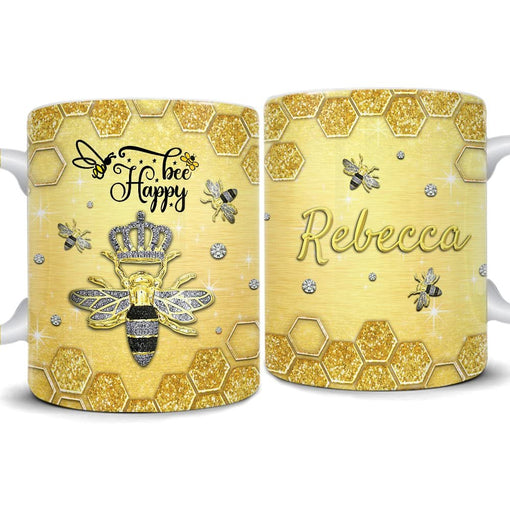 Personalized Bee Happy Mug Jewelry Drawing