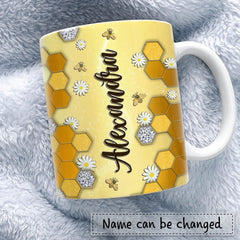Personalized Bee Mug Jewelry Drawing Style