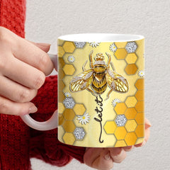 Personalized Bee Mug Jewelry Drawing Style