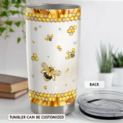 Personalized Bee Tumbler Jewelry Drawing Style Queen Bee