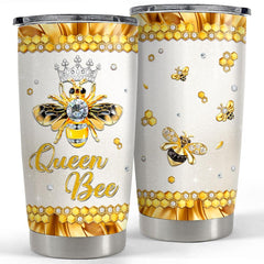 Personalized Bee Tumbler Jewelry Drawing Style Queen Bee