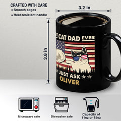 Personalized Best Cat Dad Ever Mug American Flag