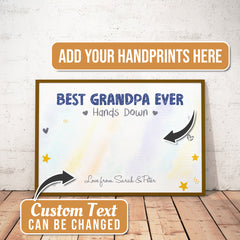 Personalized Best Dad Ever Hand Down Poster