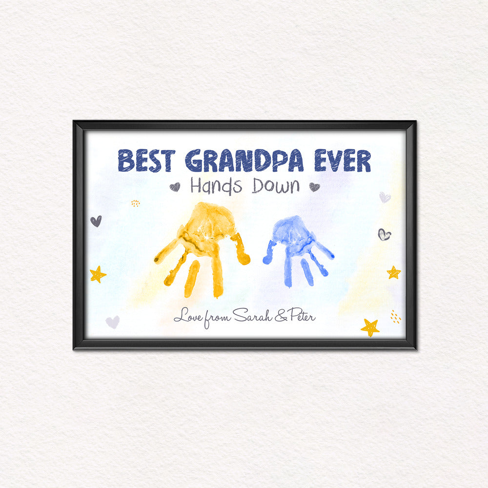 Personalized Best Dad Ever Hand Down Poster
