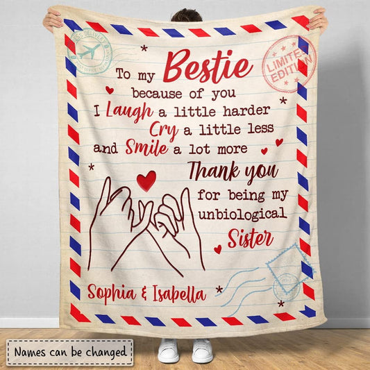 Personalized Best Friend Blanket Letter To My Bestie Gift for Friend