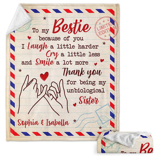 Personalized Best Friend Blanket Letter To My Bestie Gift for Friend