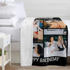 Personalized Best Friend Photo Blanket Customized Gift for Friend