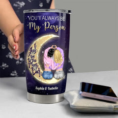 Personalized Best Friend Tumbler Love You To The Moon For Bestie