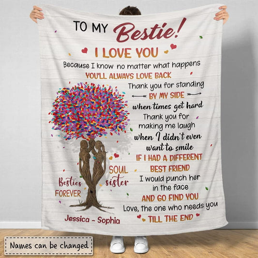 Personalized Best Friends Blanket BFF To My Bestie Gift for Friend