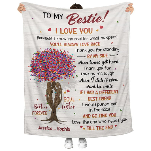 Personalized Best Friends Blanket BFF To My Bestie Gift for Friend
