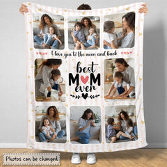 Personalized Best Mom Ever Blankets Custom Photo Collage