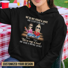 Personalized Bestie BFF Gift We're Not Sugar And Spice Hoodie