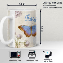 Personalized Bible Mug Butterfly Vintage Style