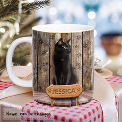 Personalized Black Cat Mug
