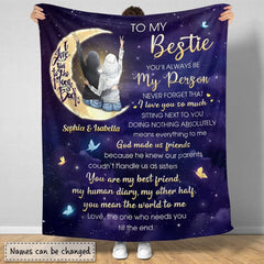 Personalized Blanket For Best Friend To My Bestie Love You To The Moon