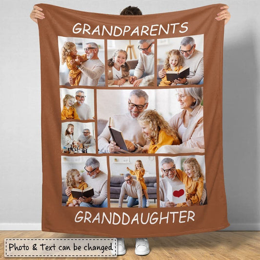 Personalized Blanket for Grandparents with Custom Photos