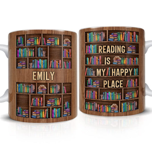 Personalized Book Lovers Mug My Happy Place