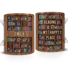 Personalized Book Lovers Mug My Happy Place