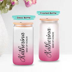 Personalized Bridemaids Frosted Bottle Custom Name