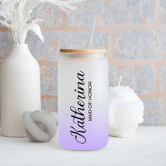 Personalized Bridemaids Frosted Bottle Custom Name