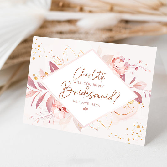 Personalized Bridesmaid Proposal Greeting Card