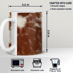 Personalized Brown Cowhide Mug With Name