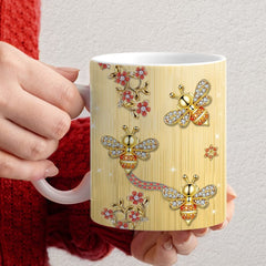 Personalized Bumble Bee Floral Mug Jewelry Style