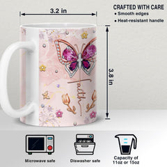 Personalized Butterfly Faith Mug Jewelry Art