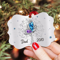 Personalized Butterfly Memorial Parents Ornament Gem Style