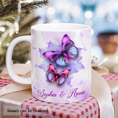 Personalized Butterfly Mom And Daughter Mug