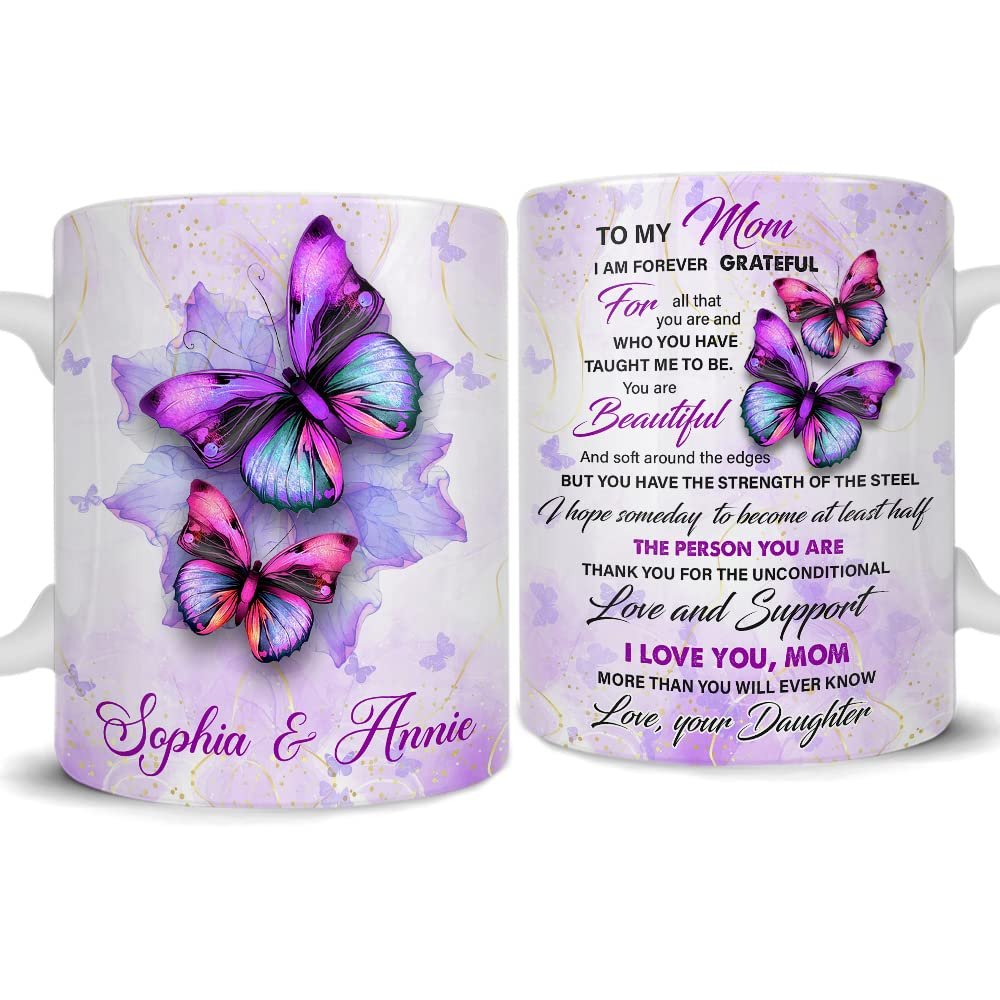 Personalized Butterfly Mom And Daughter Mug