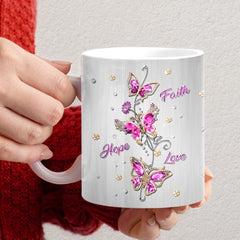 Personalized Butterfly Mug Faith Hope Love Jewelry Drawing