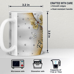 Personalized Butterfly Mug Gem Drawing Style